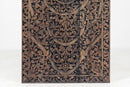 A Rectangular Teak Wood Carved Lotus Flower Panel