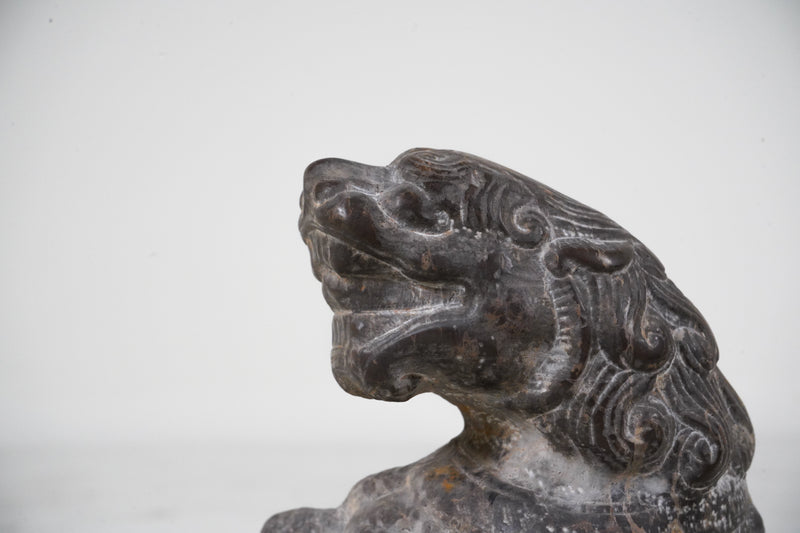 A Pair of Carved Limestone Chinese Guardian Lions