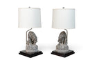 A Pair of Chinese Guardian Lions Lamps