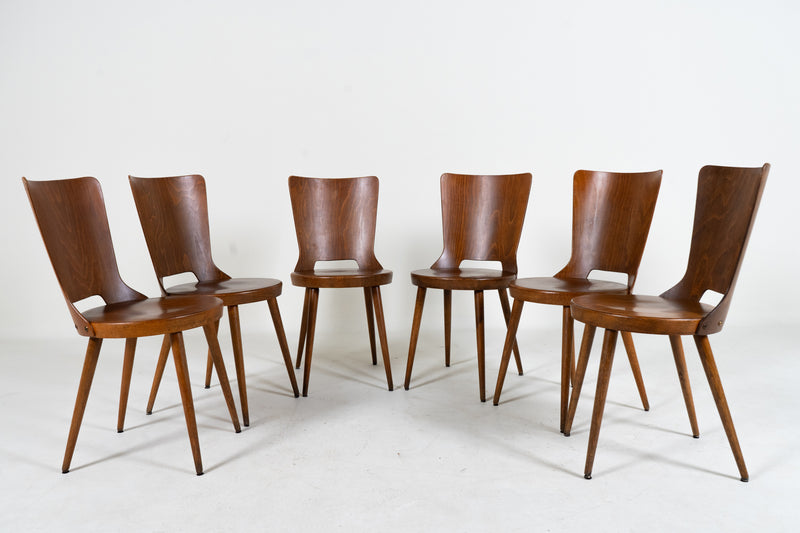 A Set of 6 French Bistro Chairs, c.1970