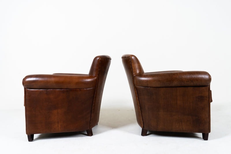 A Pair of Lamb Leather Chairs, France, Newly Made