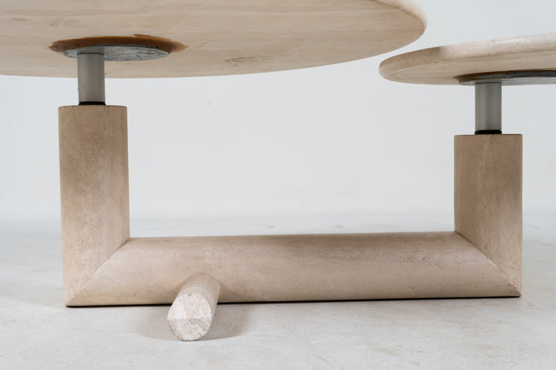 An Adjustable Coffee Table in Travertine, Italy, 1970's