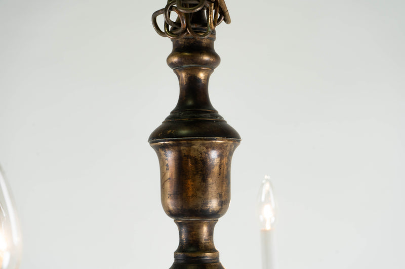 An Impressive European Solid Brass Chandelier