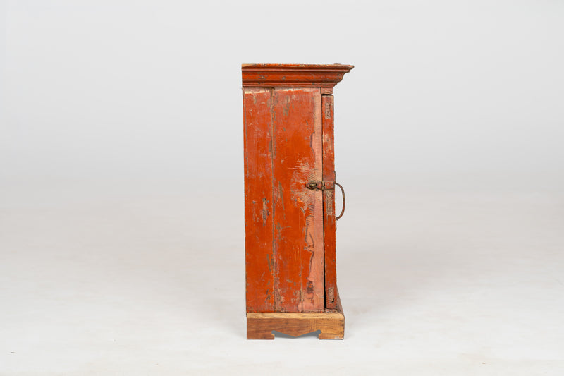 Wooden Wall Cabinet with Shelving and Glass Door