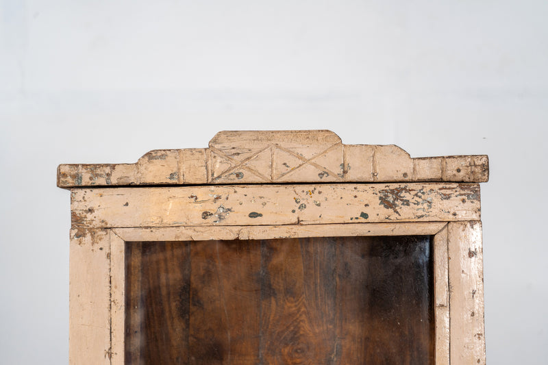Wooden Wall Cabinet with Shelving and Glass Door