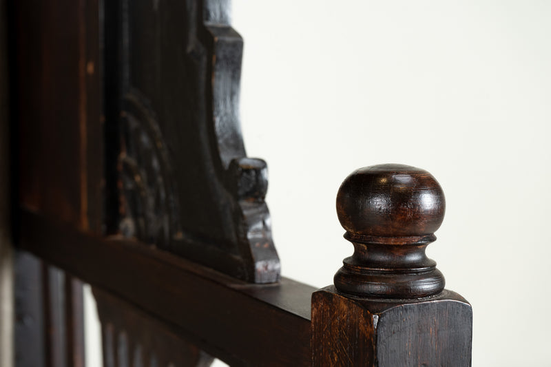 A Hallway Bench with Mirror and Shelving