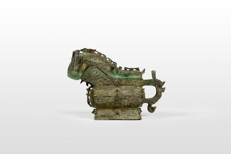 Metal Wine Ewer with Chinese Mythical Ram