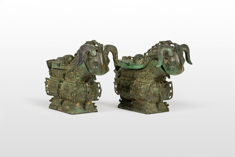 Metal Wine Ewer with Chinese Mythical Ram