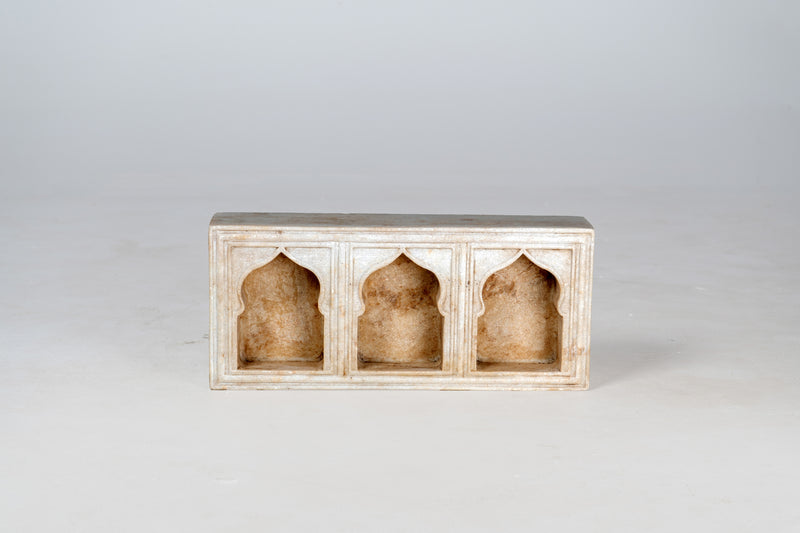 Marble Votive Holder with Arched Designs