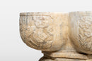 A Raised Marble Lotus Shaped Basin