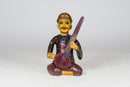 Wooden Musician Playing Sitar
