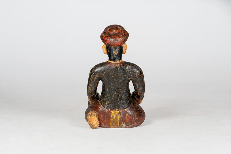 Large Wooden Figure of Musician Playing Drums