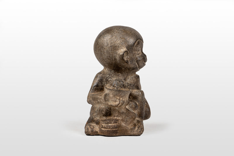 "Lucky Monkey" | Limestone Figure of Smiling Monkey