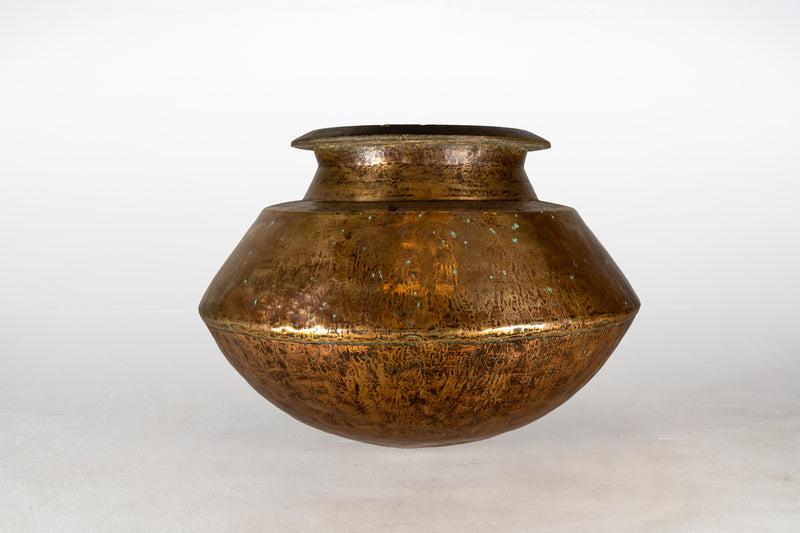 Wide-Bodied Brass Pot