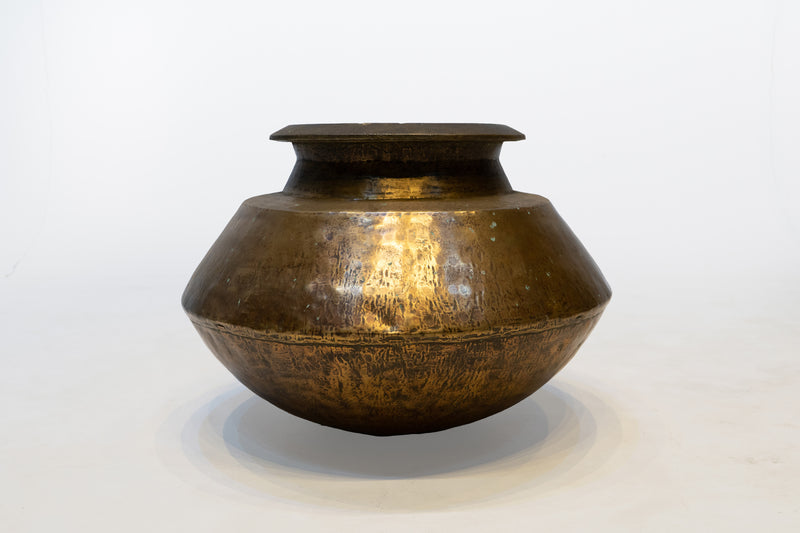 Wide-Bodied Brass Pot