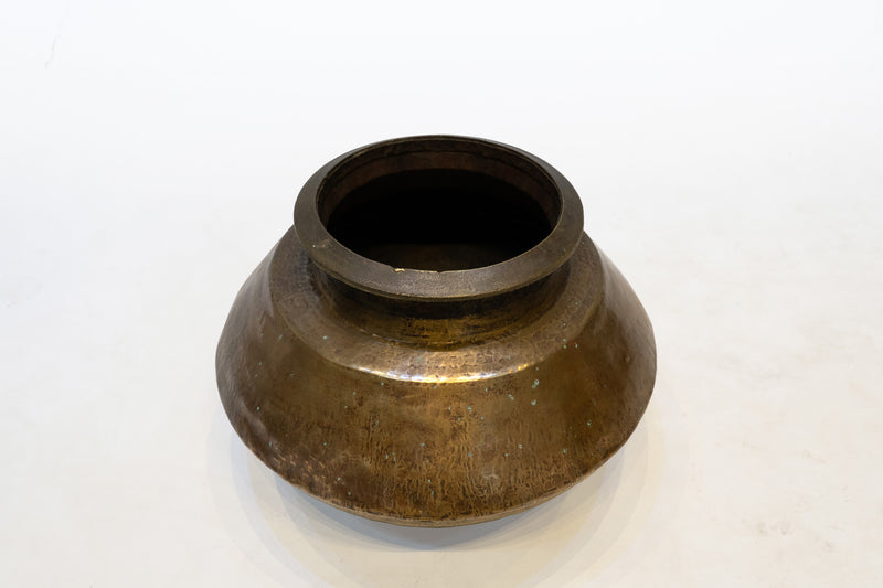 Wide-Bodied Brass Pot