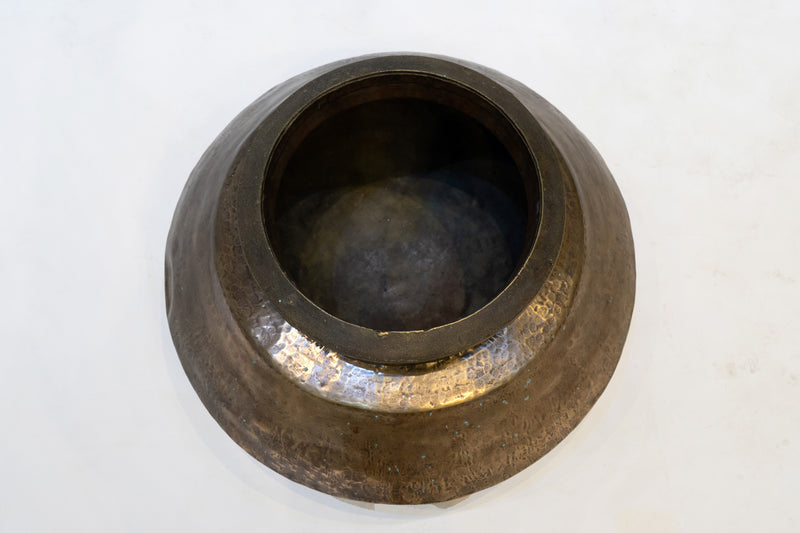 Wide-Bodied Brass Pot