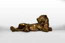 Brass Sculpture of Lioness with Lion Cubs