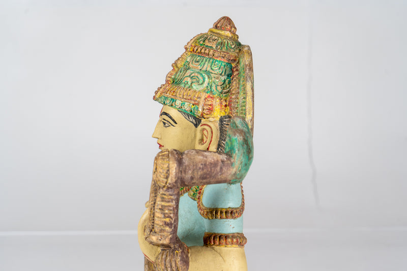 Wooden Sculpture of Goddess Saraswati