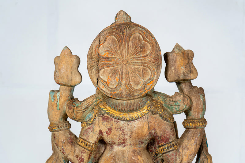 Wooden Sculpture of God Vishnu