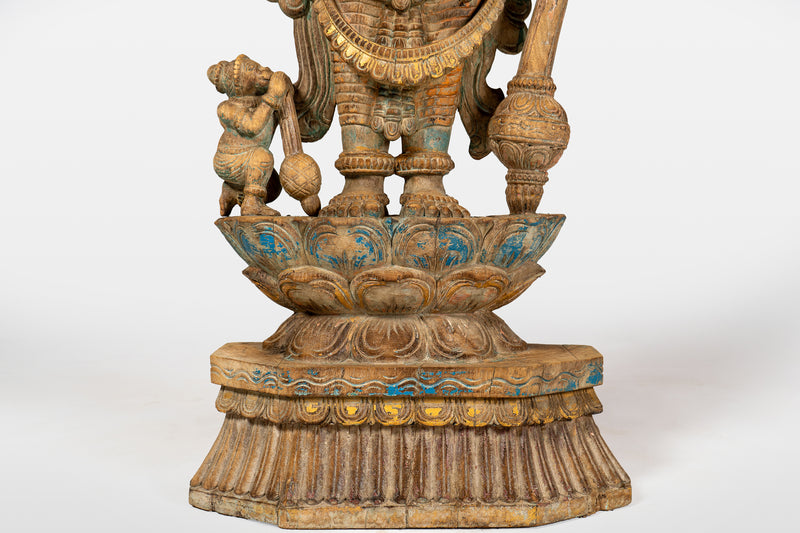 Wooden Sculpture of God Vishnu