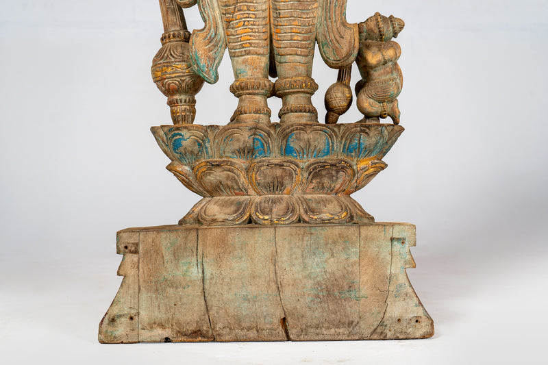 Wooden Sculpture of God Vishnu