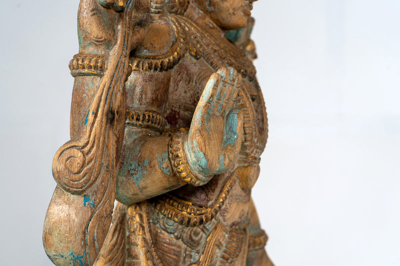 Wooden Sculpture of God Vishnu