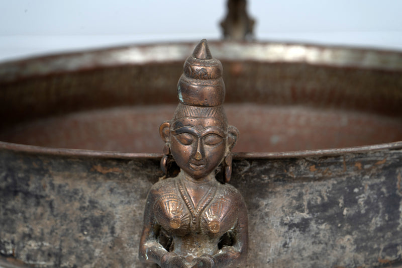 A Stippled Copper Bowl with Femenine Formed Figures