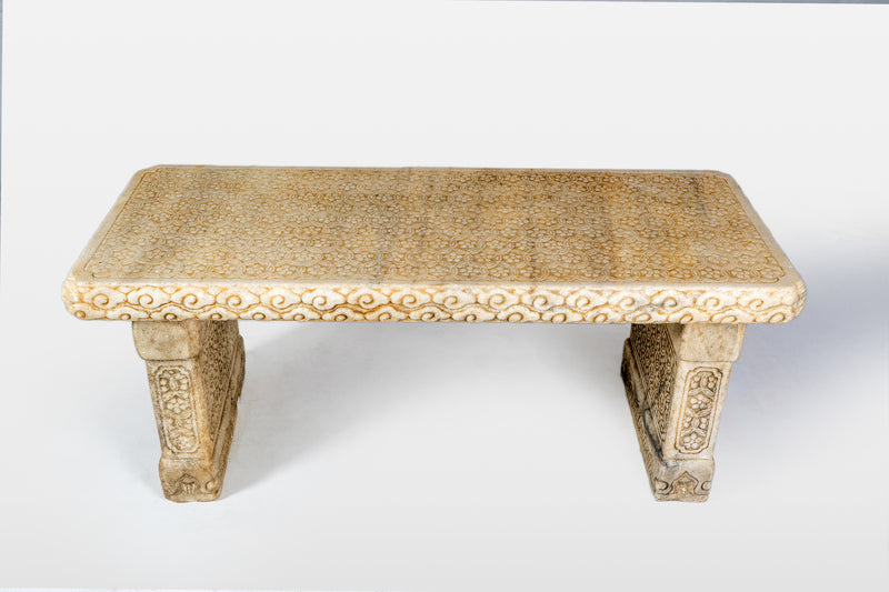 A Carved Marble Garden Table