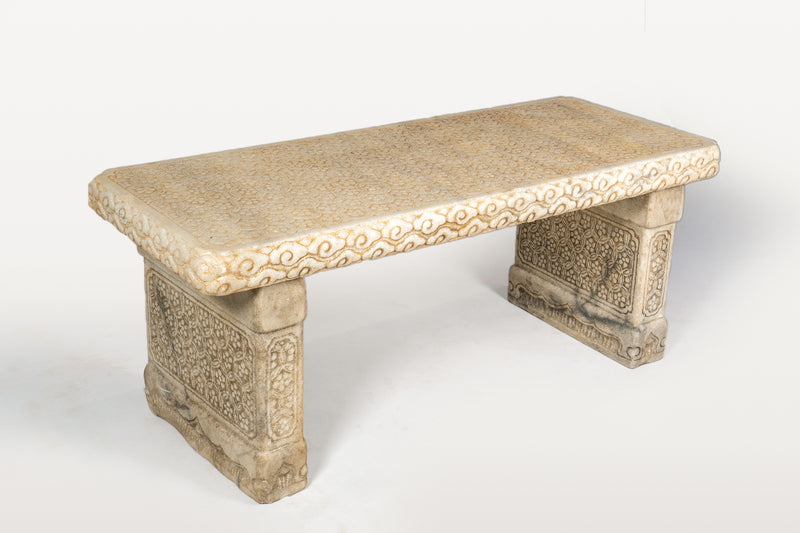 A Carved Marble Garden Table