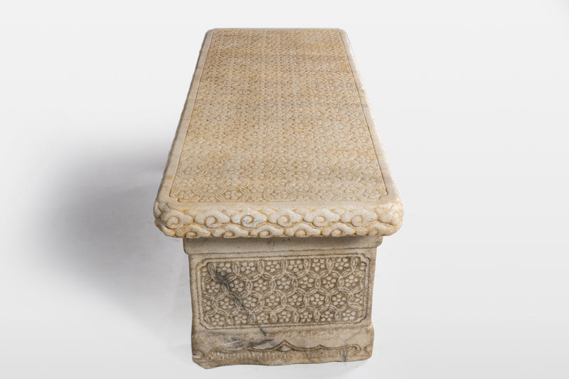 A Carved Marble Garden Table