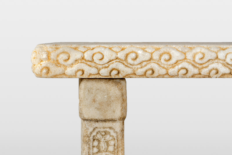 A Carved Marble Garden Table