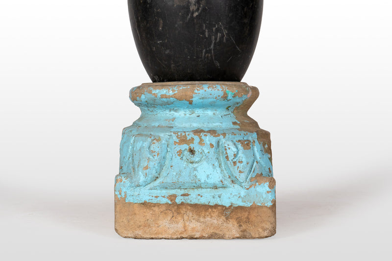 An Aniconic Lingam on a Stone Base