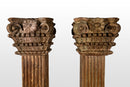 A Set of Square Anglo Indian Teak Columns with Corinthian Capitals