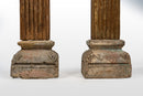 A Set of Square Anglo Indian Teak Columns with Corinthian Capitals