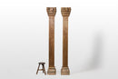 A Set of Square Anglo Indian Teak Columns with Corinthian Capitals