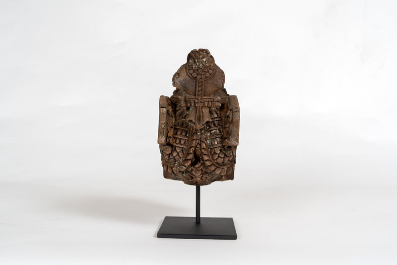 Horse Wood Carving on Metal Stands