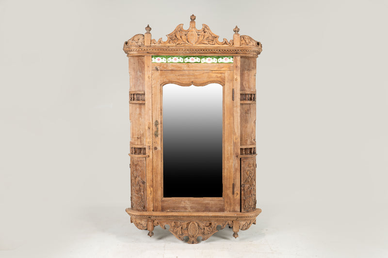 A Wall Mirrored Cabinet with Storage and Shelving