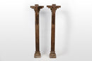 A Pair of Indian Wooden Columns with Brackets