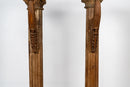 A Pair of Indian Wooden Columns with Brackets