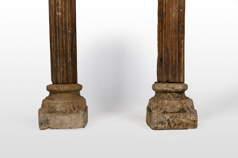 Wooden Columns with Brackets