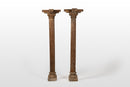 A Pair of Indian Wooden Columns with Brackets