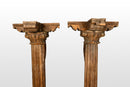 A Pair of Indian Wooden Columns with Brackets