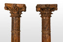 A Pair of Corinthian Indian Wooden Columns