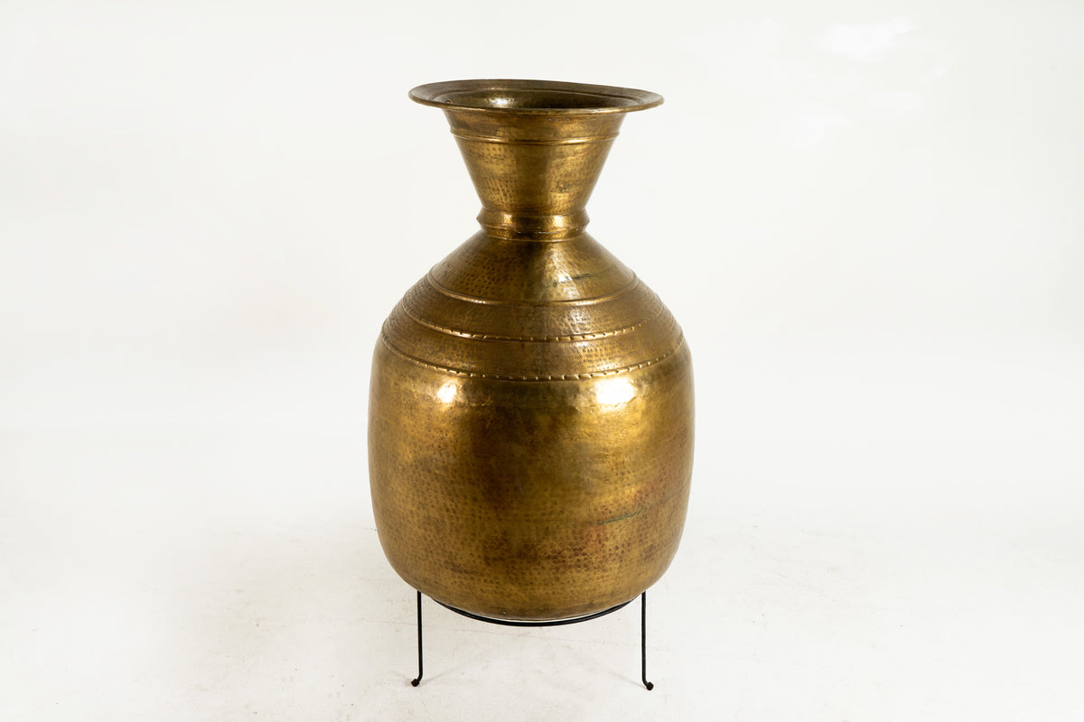 A Monumental Amphora Brass Vase