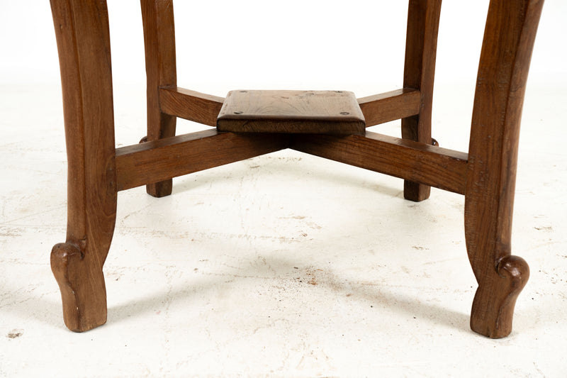 A Square Indian Side Table with Curved Legs