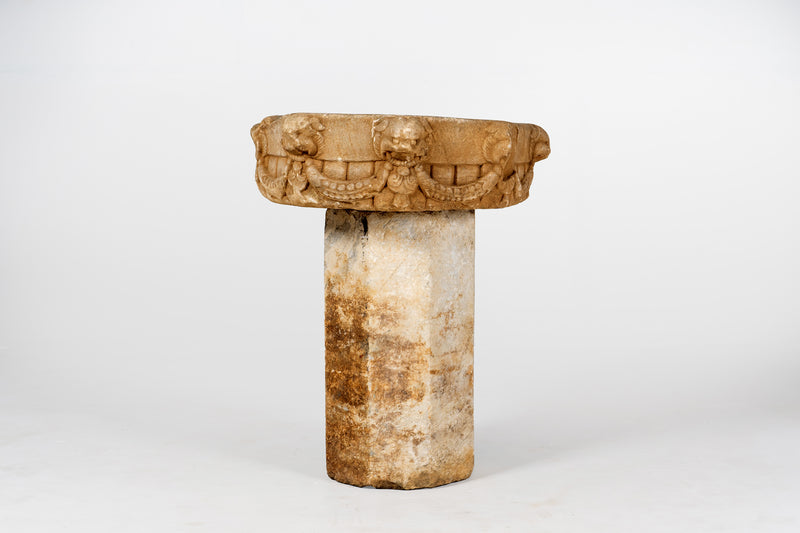 A Liao Dynasty Style Octagon Chinese Limestone Pedestal