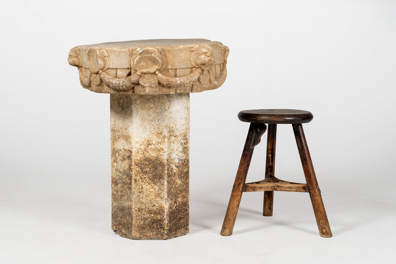 A Liao Dynasty Style Octagon Chinese Limestone Pedestal