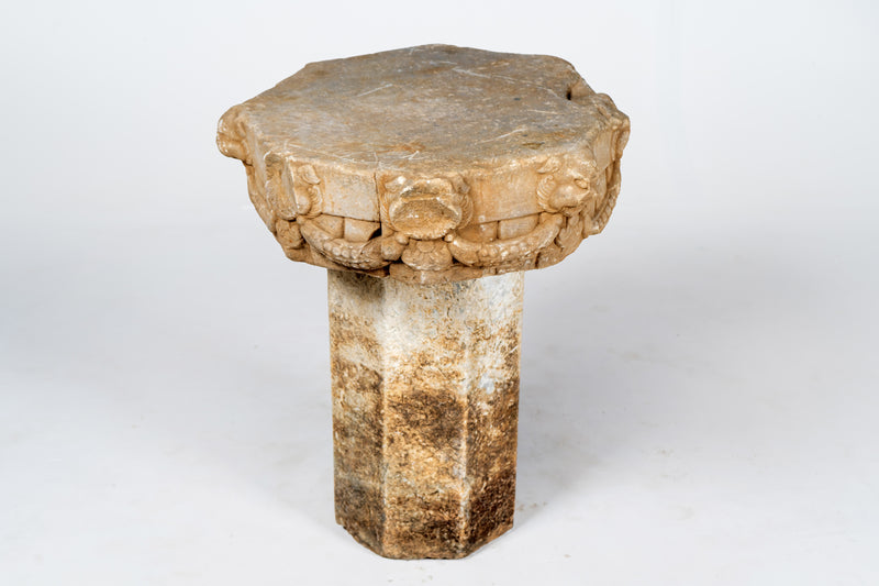 A Liao Dynasty Style Octagon Chinese Limestone Pedestal