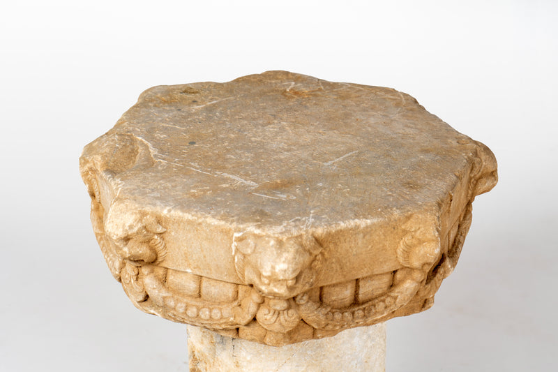 A Liao Dynasty Style Octagon Chinese Limestone Pedestal